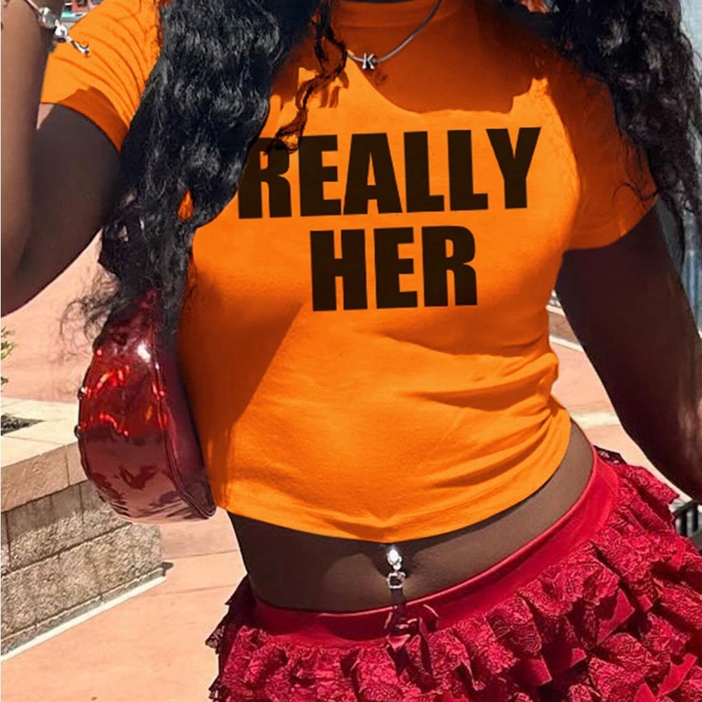 Orange 'Really Her' Graphic Tee